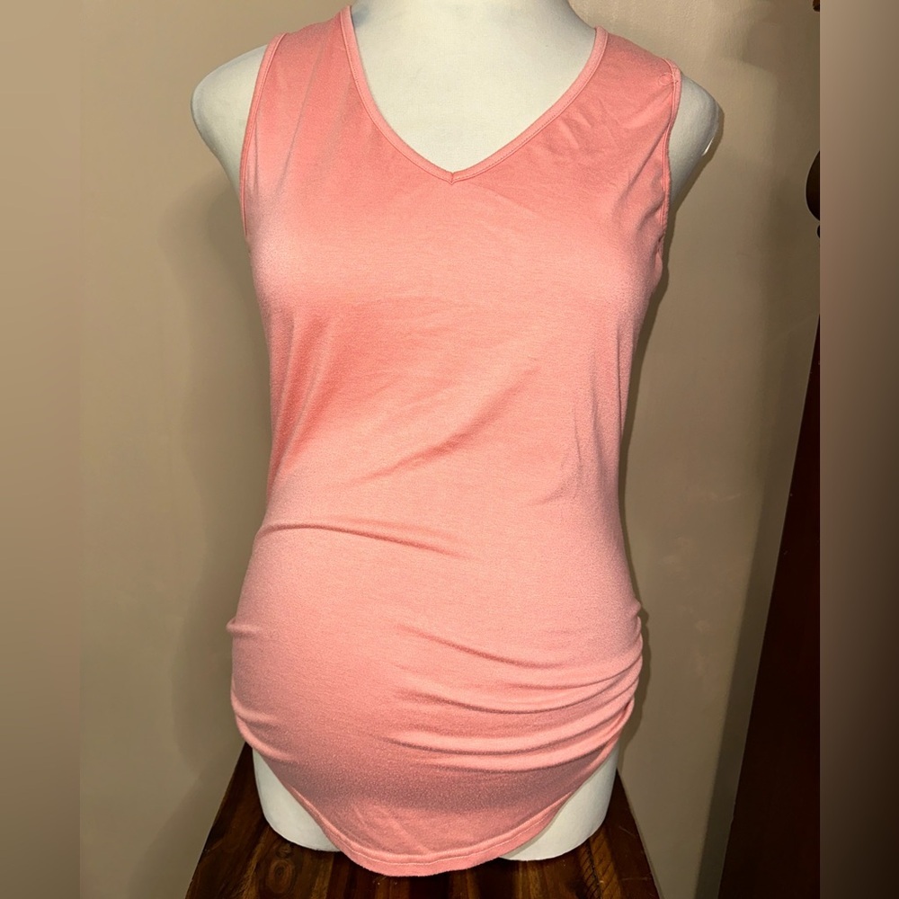 Maternity Size Large Elegant Coral Sleeveless Tank Top